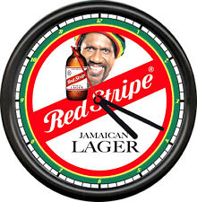 Red Stripe Jamaican Jamaica Beer Retro Bar Tavern Rasta Vintage Sign Wall Clock picture