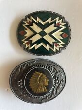 2 Native American Belt Buckles. One Is Siskiyou Buckle Made In The USA picture
