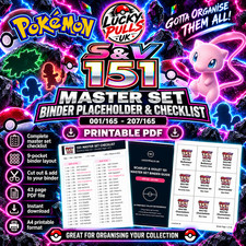 Pokémon S&V 151 Master Set Binder Placeholder & Checklist - Printable PDF picture