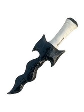 12” Handcrafted Obsidian Dagger – Carved Blade Ritual Knife,White Thread Wrapped picture
