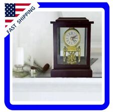 Vintage Wood And Glass Anniversary Rotating Mantel Clock picture