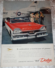 1957 Dodge Vintage Print Ad Royal Lancer Swept Wing V8 Air Force Fighter Jet picture