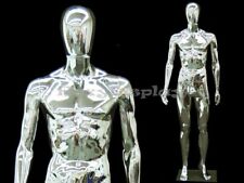 Male Chrome Plastic Unbreakable Mannequin Display Dress Form #PS-SM1SCEG picture