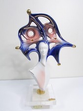 Vtge Galos Porcelain Sculptur  Gold Accents Handcrafted Abstrac Modern Art Rare  picture