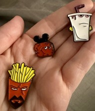Aqua Teen Hunger Force Enamel Pin Set 3pc Frylock Shake Meatwad NEW picture