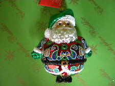 Christopher Radko Santa Green Hat Glass Ornament picture