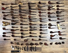 100 lot Vintage Estate Tobacco Smoking Pipes ,Parts,Styles,2 Zippo Pipe Lighters picture