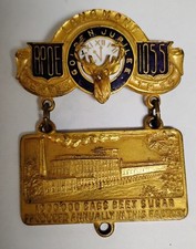 Vintage BPOE 1055 Golden Jubilee Longmont CO 100,000 Bags Beet Sugar Factory Pin picture