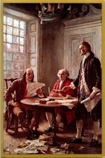 Writing the Declaration of Independence 1776 Historic Postcard picture