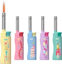MK Candle Lighter,Refillable Windproof Butane,BBQ,Camping,Outdoor (Birthday-5PC) picture