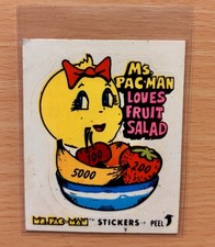 Vintage 1981 Fleer Ms. Pac-Man sticker  #1 ROOKIE CARD  picture