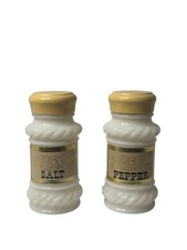 VTG Hazel Atlas Milk Glass Salt & Pepper Shakers 1950s Mid-Century Retro Kitchen picture