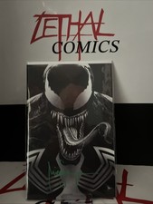 VENOM: LETHAL PROTECTOR #1 Virgin Sketch B&W Variant Signed Mico Suayan NM+ picture