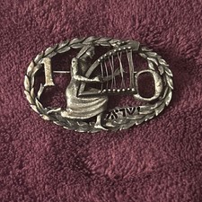 Vintage Israel 10th Anniversary King David Lyre Harp Brooch Pin-Judaica picture