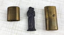 Antique St Anthony Pocket Shrine Original Brass Case WWI WWII Soldier’s  picture