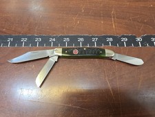 2002 CASE XX 6347 DARK GREEN CHRISTMAS TREE FOLDING KNIFE picture