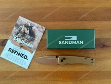 The SANDMAN Folding Pocket Knife 3.2” D2 Steel Blade Tuscan Tan G10 Handle picture