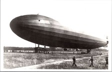 Airship Ground Crew Photo Vintage Postcard 4P23-27 picture