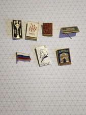 Lot of 7 USSR Soviet and Russian Enamel Pins  picture