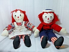 Raggedy Ann And Andy Knickerbocker Dolls 23 inches Handmade No Tags picture