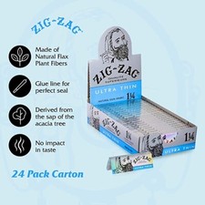 💛 ZIG ZAG ULTRA THIN 1 1/4 ROLLING PAPERS FULL BOX 24 BOOKLETS 32 LEAVES 😍 picture