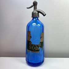 Antique W.T. Wagner's Sons Club Soda Blue QCB Seltzer Siphon Bottle Cincinnati picture