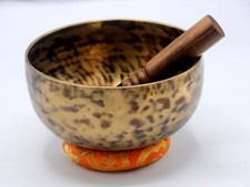 7 inch Handmade Tiger of Eye - Healing Bowl -Singing Bowl - Seven Chakra - Nepal picture