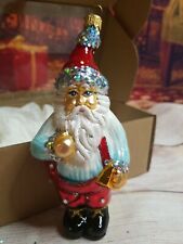 SANTA HANDMADE GLASS ORANMENT BY SEWERYNSKI 6-1/2” MADE IN POLAND – ORIG. BOX picture