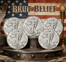 lOT OF 5 2025 ..999 American Eagle Silver-Round 1 oz Brilliant Uncirculated picture