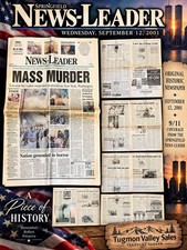 Springfield News-Leader Sept 12 2001 9/11 MASS MURDER Newspaper Historic Edition picture