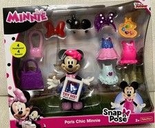 Minnie Mouse Paris Chic Snap N Pose Figure Toy Disney Jr Fisher Price NIB picture