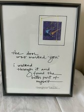 Mary Anne Radmacher framed poem”the door was marked you” with autograph. Beauty picture