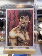 Hollywood Kung Fu Legend Bruce Lee Sketch Card STICKER Print ArtistSigned TonyK picture