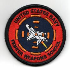 USN NAVY TOPGUN FIGHTER WEAPONS SCHOOL NEW HOOK & LOOP ROUND EMBROIDERED PATCH picture