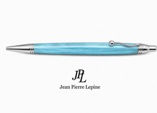 JEAN PIERRE LEPINE Turquoise Striped Indigo Ballpoint Pen France Vintage 1997 picture