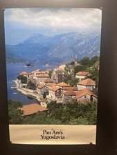 c.1970s Pan Am's Yugoslavia Travel Poster Kotor Gulf Montenegro Vintage Original picture