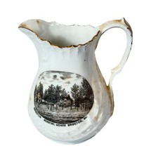 BRIDGTON , MAINE ME Antique BRIDGTON ACADEMY Souvenir FRANK GIBBS China Creamer picture