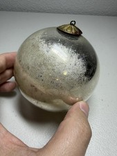 Vintage Mercury Glass Kugel 4” Christmas Ornament picture