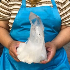 3.96LB Large Natural White Clear Quartz Crystal Cluster Rough Healing Specimen picture