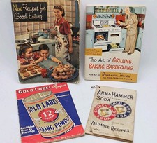 Lot Of 4 Vintage Collectable Cookbooks Ephemera 1916 40s And 50s Cool Display  picture