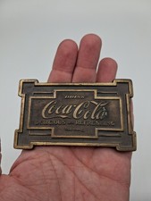 Vintage Coca Cola Belt Buckle 1973 Bergamot Brass Works Metal 70s picture