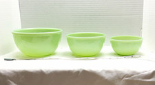 Fire-King Ware Jadeite Green Glass Nesting Mixing Bowl Set 3 Original 14 25 16 picture