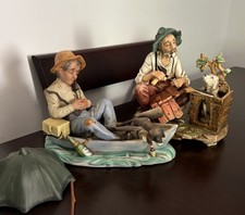 (2) Norleans Figurines Old Man (Asleep/Building) picture