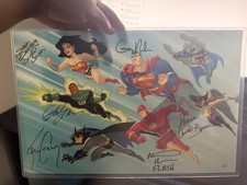 JUSTICE LEAGUE ANIMATED SERIES — 7-SIGNATURE CAST AUTOGRAPHED POSTER picture