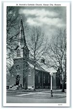 c1960s St. Patrick's Catholic Church Osage City Kansas KS Unposted Tree Postcard picture