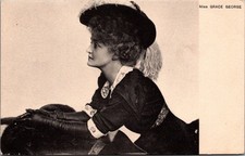 MISS GRACE GEORGE Actress Portrait Postcard Edwardian Era Hat Gloves picture