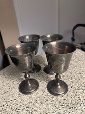 Vintage pewter wine goblets excellent condition picture