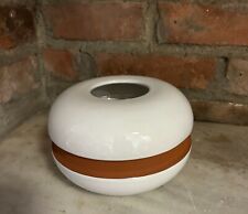 Mid Century Modern White Round Vase Made in Portugal Mint Condition  picture