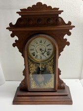 Antique E.N. Welch “Handel” Shelf Clock Working w/ Keys 8-Day Strike WITH LABELS picture