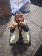 Vintage Handcrafted Figurine Rabbi Playing Shofar White Robe Artist Rosen picture